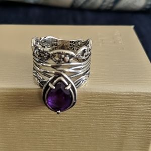 Or Paz Sterling Amethyst Ring Like New